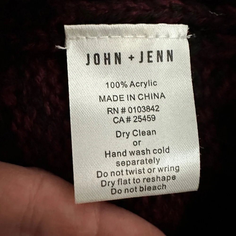 JOHN + JENN Burgundy Cable Knit Turtleneck Sweater - Picture 11 of 13